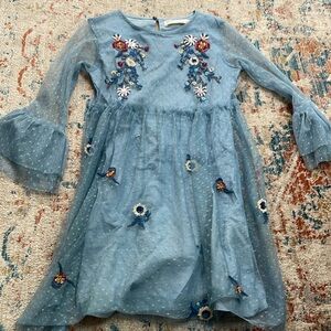 Zara size 7 tulle embroidered dress
